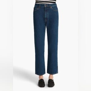 KHAITE Abigail High Rise Straight Leg Jeans Indigo Blue Denim Made in USA Sz 28